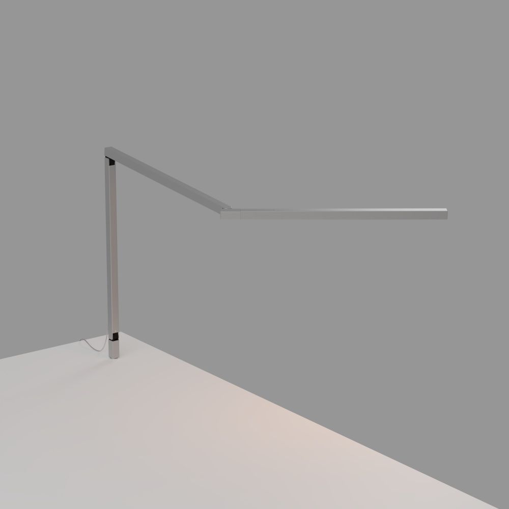 Koncept Lighting ZBD3100-W-SIL-THR Z-Bar Mini LED Desk Lamp Gen 4 with through-table mount (Warm Light; Silver)